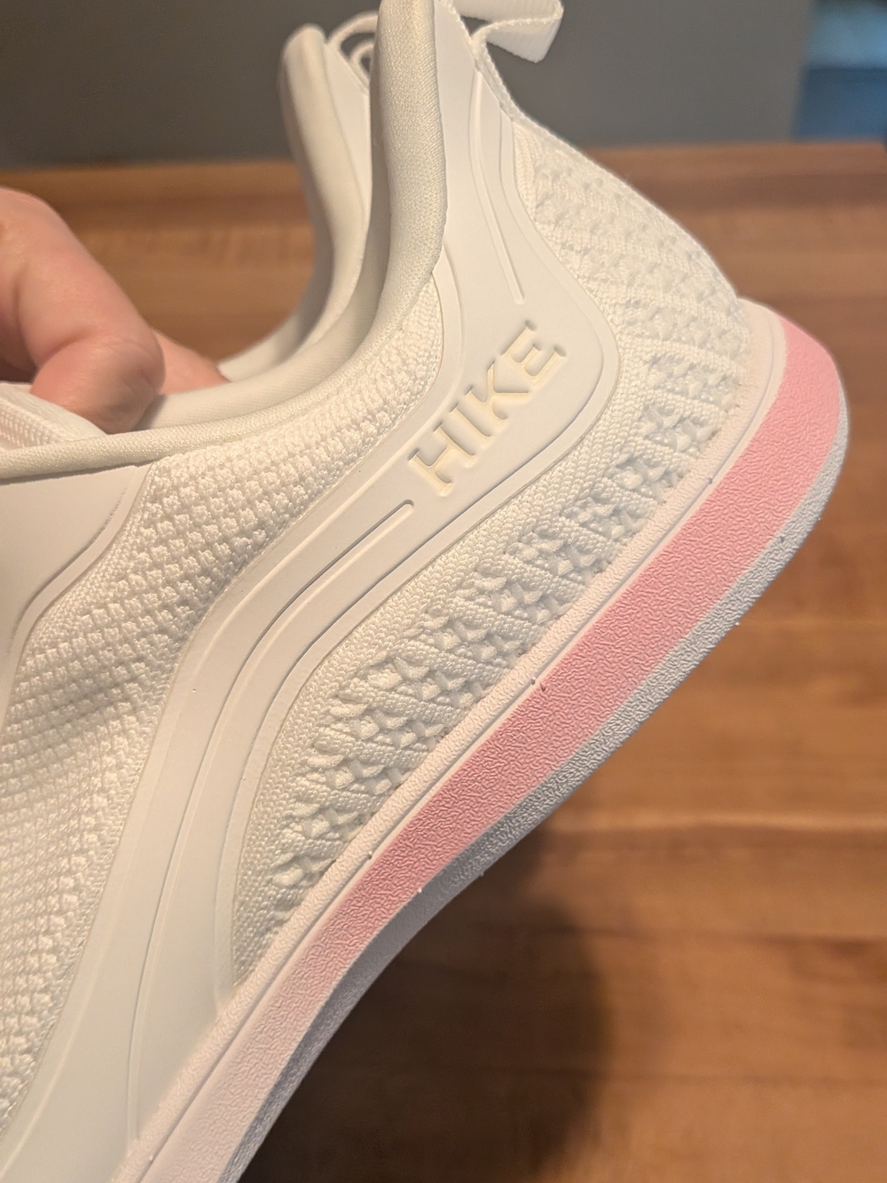 HIKE White & Pink Athletic Walking Sneakers Running Shoes Minimalist Size 10 - Picture 4 of 12